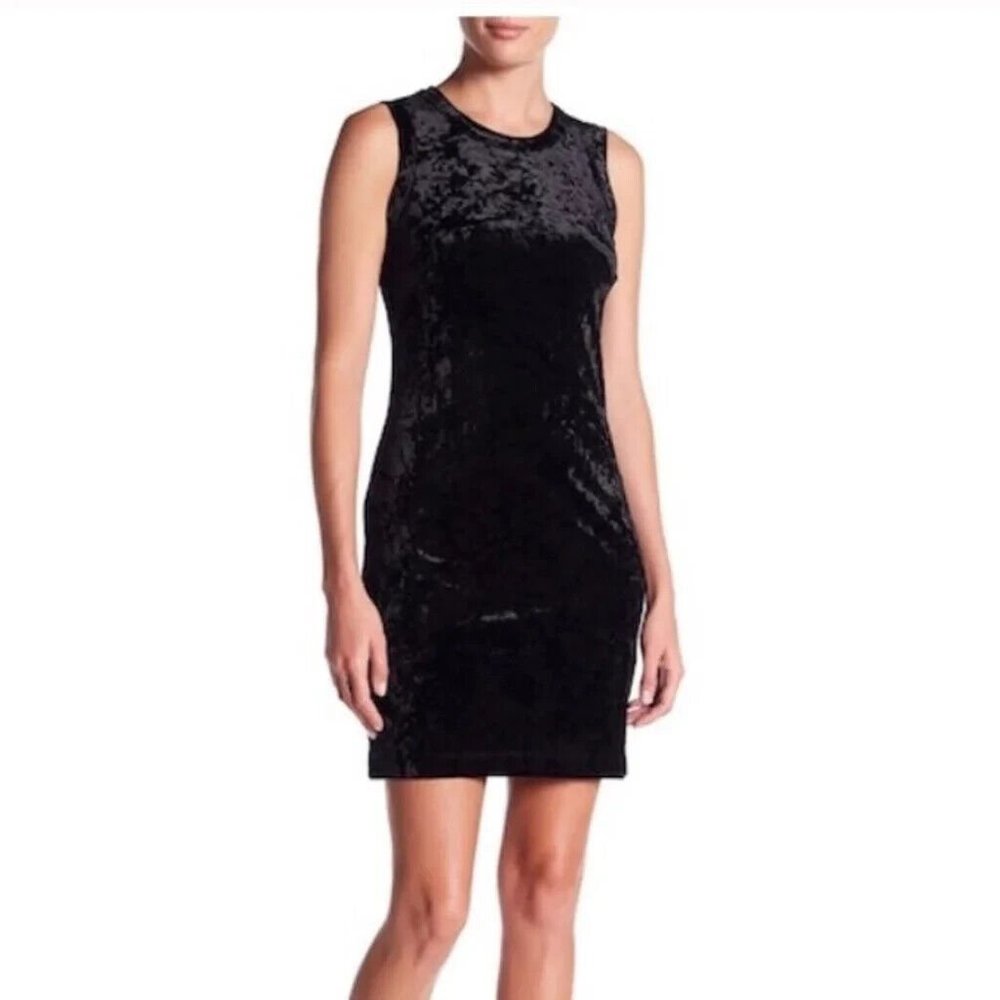 Fifteen-Twenty Womens Black Mini Velvet Shift Casual Party Dress Size Small